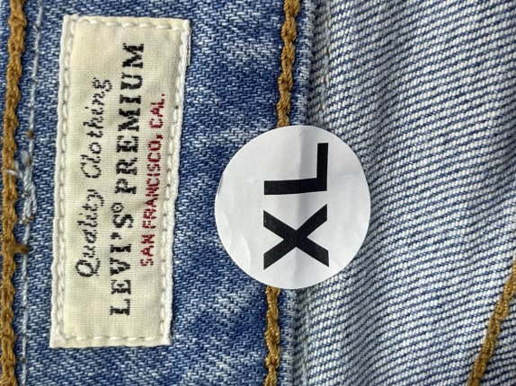 LEVIS DENIM MINI SKIRT WASHED BLUE WOMEN PRE OWNED XL