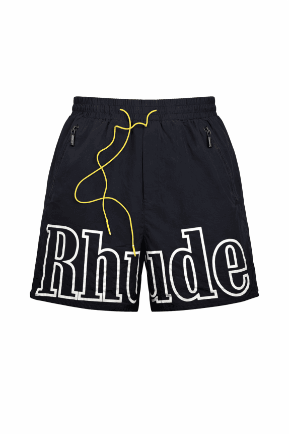 RHUDE BERMUDA SHORTS GRAPHIC NERO UOMO PRE OWNED M