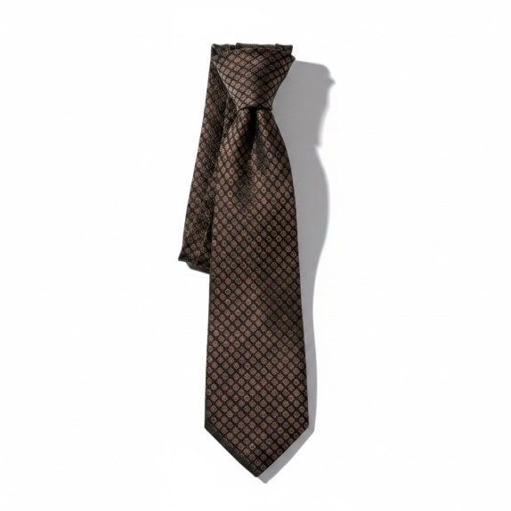 RICARDO CRAVATTA CLASSICA NERA MARRONE UOMO PRE OWNED