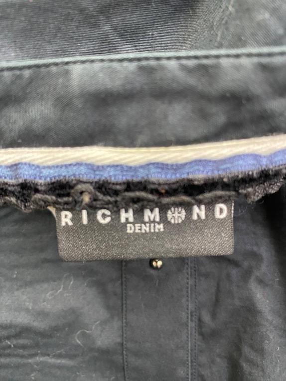 RICHMOND DENIM CAMICIA CON LOGO SUL COLLETTO NERA DA DONNA SMALL