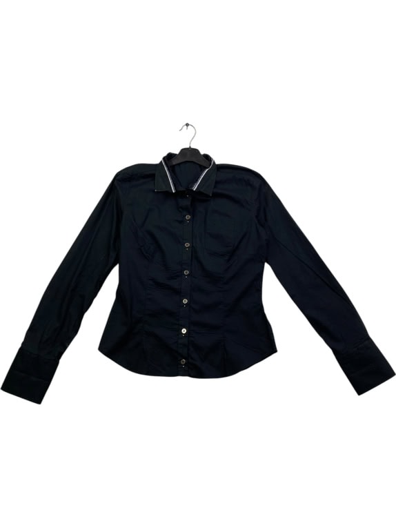 RICHMOND DENIM CAMICIA CON LOGO SUL COLLETTO NERA DA DONNA SMALL