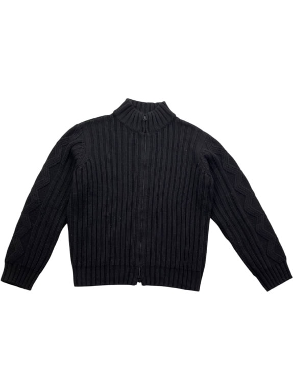 Rifle Heritage Πλεκτή Ζακέτα Ribbed Zip Μαύρη Ανδρική M