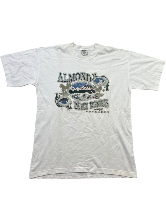 RIVER BAY GRAPHIC TEE VINTAGE OFF WHITE UNISEX PRE OWNED L