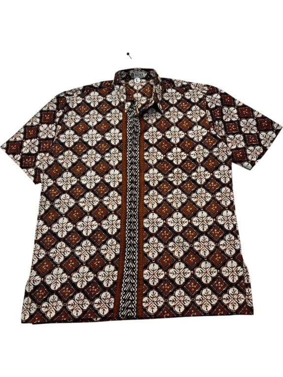 RIZKY RETRO SHIRT BROWN MENS PRE OWNED L