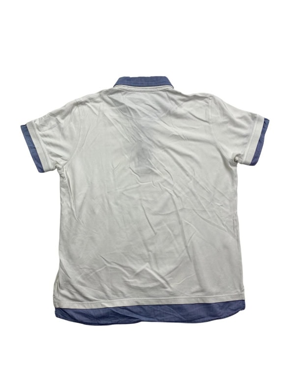 Robe Di Kappa Polo Μπλούζα Classic Logo Δίχρωμο Λευκό-Μπλε Ανδρική L