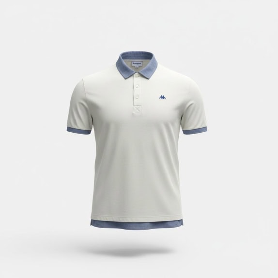 Robe Di Kappa Polo Μπλούζα Classic Logo Δίχρωμο Λευκό-Μπλε Ανδρική L
