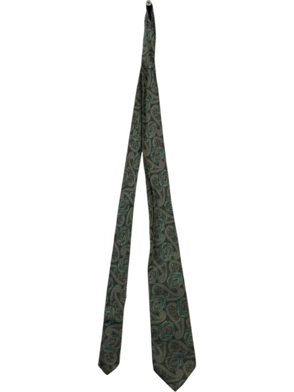 ROCCO BAROCCO TIE PAISLEY GREEN MENS PRE OWNED
