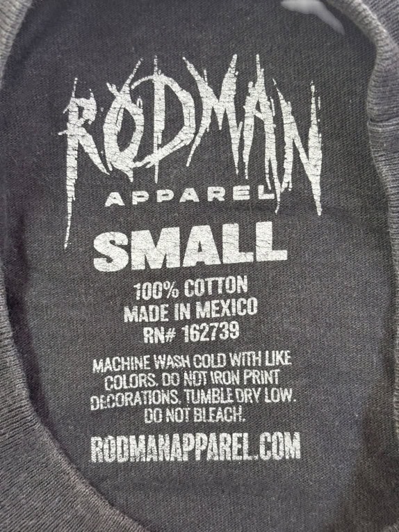 RODMAN APPAREL T SHIRT GRAPHIC ΞΕΘΩΡΙΑΣΜΕΝΟ ΜΑΥΡΟ ΑΝΤΡΙΚΟ PRE OWNED S