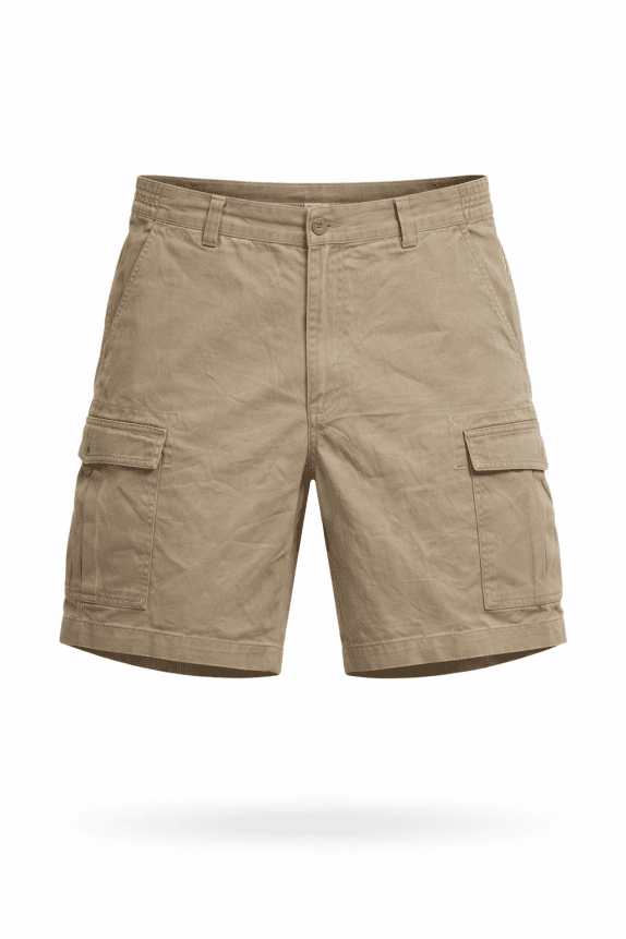 ROUNDTREE YORKE CARGO SHORTS MINIMAL BEIGE UOMO PRE OWNED L
