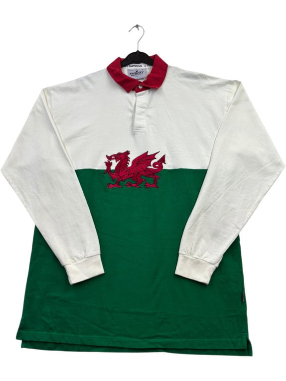 RUGBY NATIONS ΜΠΛΟΥΖΑ ΡΑΓΚΜΠΙ RETRO ΠΡΑΣΙΝΟ ΛΕΥΚΟ ΑΝΤΡΙΚΟ PRE OWNED XL