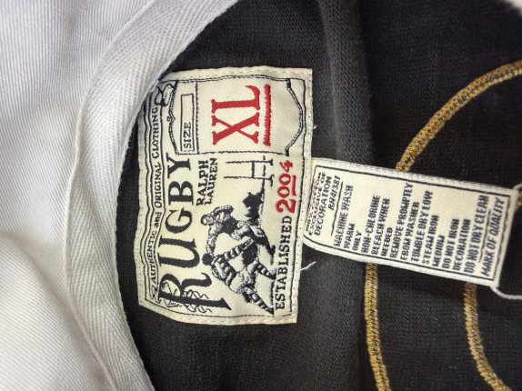 RUGBY POLO SHIRT VINTAGE ΜΑΥΡΟ ΚΙΤΡΙΝΟ ΑΝΔΡΙΚΟ PRE OWNED XL