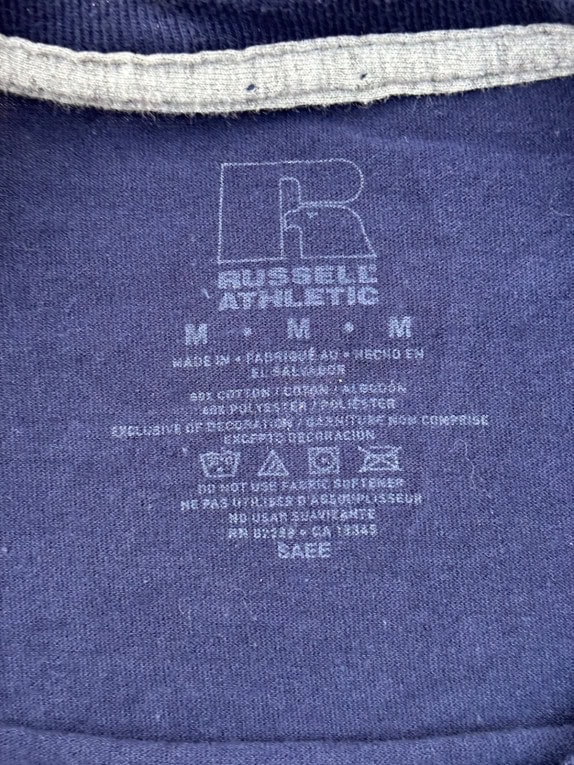 RUSSELL ATHLETIC GRAPHIC T SHIRT COLLEGIATE NAVY ΑΝΤΡΙΚΟ PRE OWNED M
