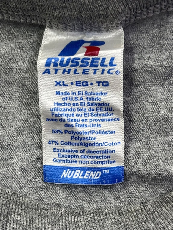 RUSSELL ATHLETIC GRAPHIC TEE ATHLETIC GREY UNISEX PRE OWNED XL