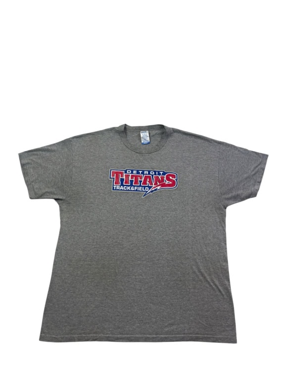 RUSSELL ATHLETIC GRAPHIC TEE ATHLETIC GREY UNISEX PRE OWNED XL