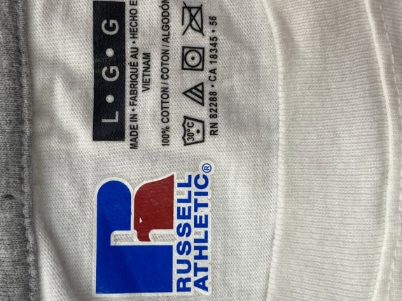 RUSSELL ATHLETIC GRAPHIC TEE STREETWEAR WHITE MENS PRE OWNED XL