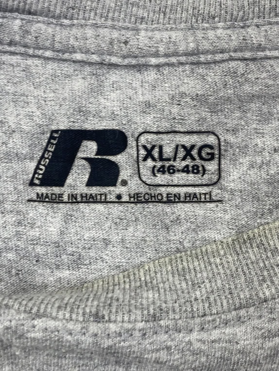 RUSSELL ATHLETIC T SHIRT GRAPHIC COLLEGIATE ΓΚΡΙ ΑΝΤΡΙΚΟ PRE OWNED XL