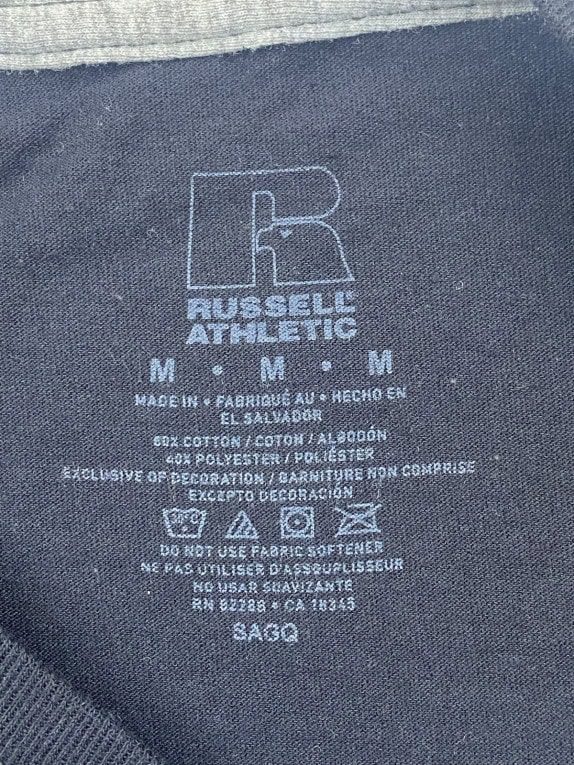 RUSSELL ATHLETIC T SHIRT GRAPHIC SPORTSWEAR NAVY ΑΝΤΡΙΚΟ PRE OWNED M