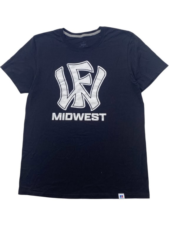 RUSSELL ATHLETIC T SHIRT GRAPHIC SPORTSWEAR NAVY ΑΝΤΡΙΚΟ PRE OWNED M