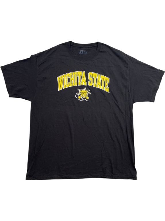RUSSELL ATHLETIC T-SHIRT WICHITA STATE UNIVERSITY ΜΑΥΡΟ UNISEX XL pre-owned