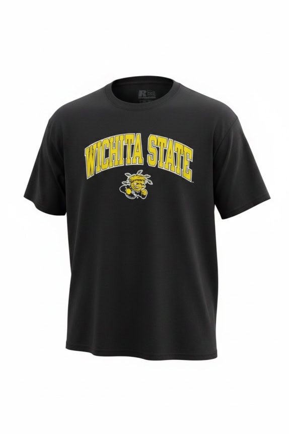 RUSSELL ATHLETIC T-SHIRT WICHITA STATE UNIVERSITY ΜΑΥΡΟ UNISEX XL pre-owned