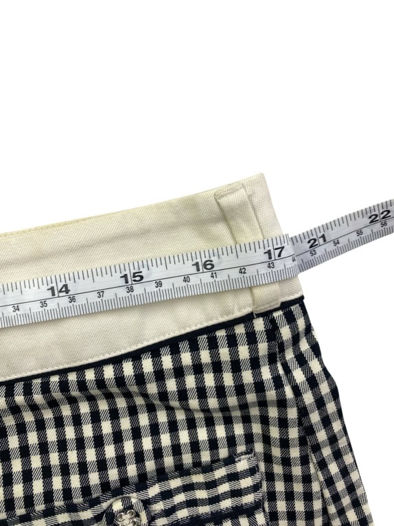 'S MAX MARA SKIRT CASUAL CHECK PATTERN LOGO BLACK-WHITE WOMEN L
