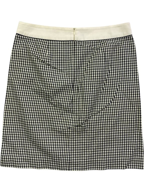 'S MAX MARA SKIRT CASUAL CHECK PATTERN LOGO BLACK-WHITE WOMEN L