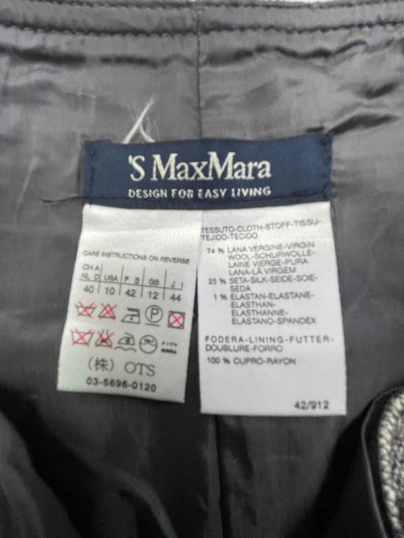 S MaxMara Grey Wool Blend Midi Skirt Women’s Size L
