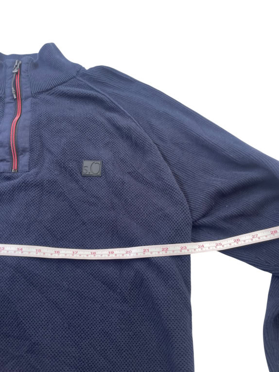 S OLIVER ΠΛΕΚΤΟ HALF ZIP MINIMAL NAVY ΑΝΤΡΙΚΟ PRE OWNED XXL