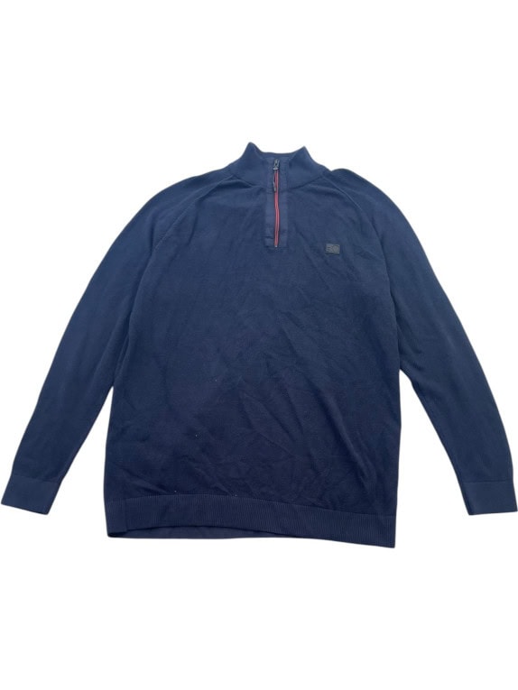 S OLIVER ΠΛΕΚΤΟ HALF ZIP MINIMAL NAVY ΑΝΤΡΙΚΟ PRE OWNED XXL