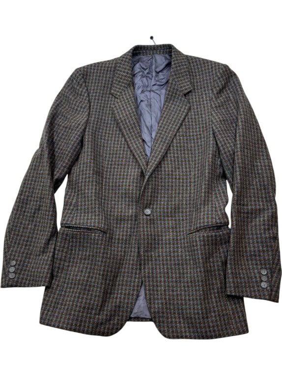 90S YSL BLAZER VINTAGE PLAID GREY MENS PRE OWNED