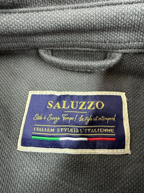 Giacca Saluzzo casual stile italiano con logo nera da uomo L