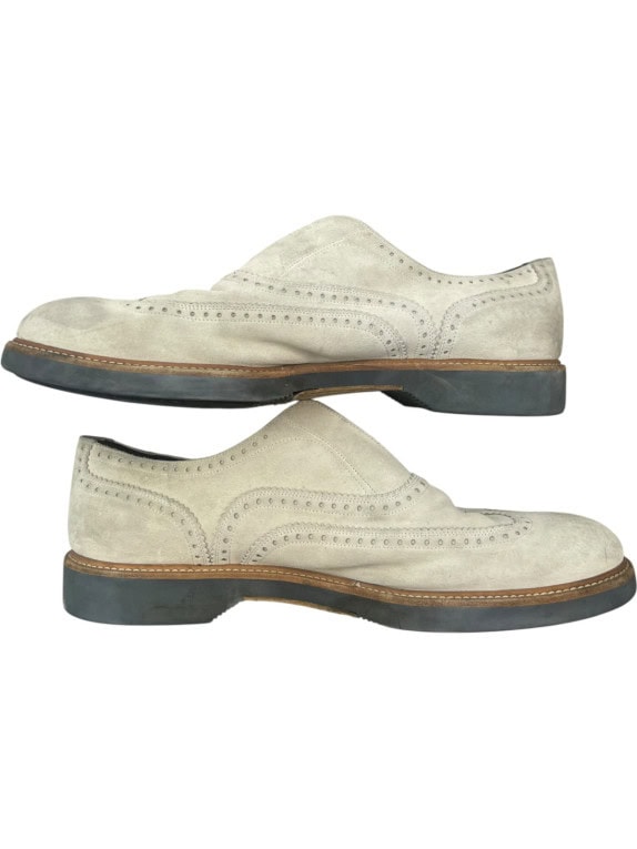 SALVATORE FERRAGAMO LOAFERS CLASSIC CREAM MENS PRE OWNED EU47