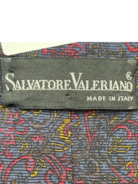 SALVATORE VALERIANO NECKTIE PAISLEY NAVY MENS PRE OWNED