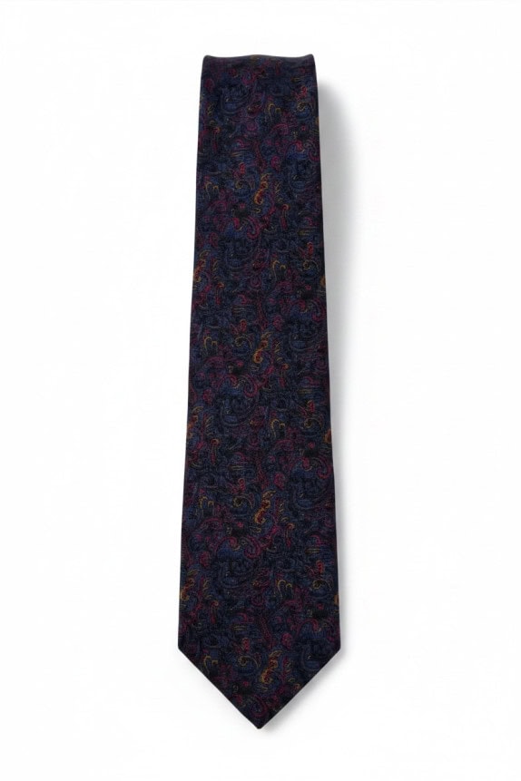 SALVATORE VALERIANO NECKTIE PAISLEY NAVY MENS PRE OWNED
