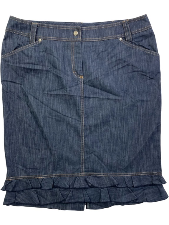 SANDRO FERRONE DENIM SKIRT VINTAGE LOGO BLUE WOMEN XL