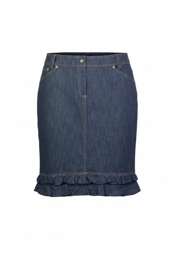 SANDRO FERRONE DENIM SKIRT VINTAGE LOGO BLUE WOMEN XL