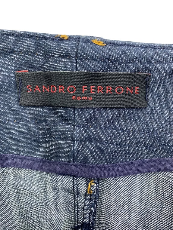 SANDRO FERRONE DENIM SKIRT VINTAGE LOGO BLUE WOMEN XL