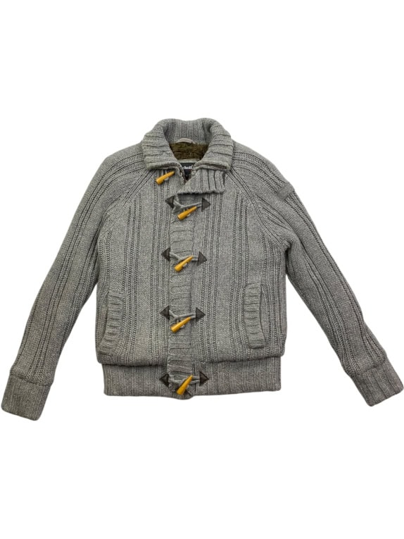Schott N.Y.C. Cardigan lavorato a maglia con bottoni toggle foderato in sherpa grigio da uomo S