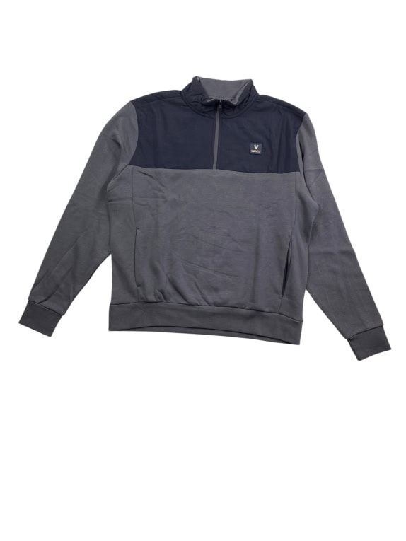 SCOTT ELLIS Φούτερ Half Zip Casual Logo Δίχρωμο Γκρι Ανδρικό XL