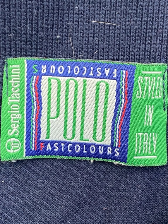 SERGIO TACCHINI ΑΜΑΝΙΚΗ ΜΠΛΟΥΖΑ POLO 90s EMBROIDERED LOGO ΜΠΛΕ ΣΚΟΥΡΟ ΓΥΝΑΙΚΕΙΑ L