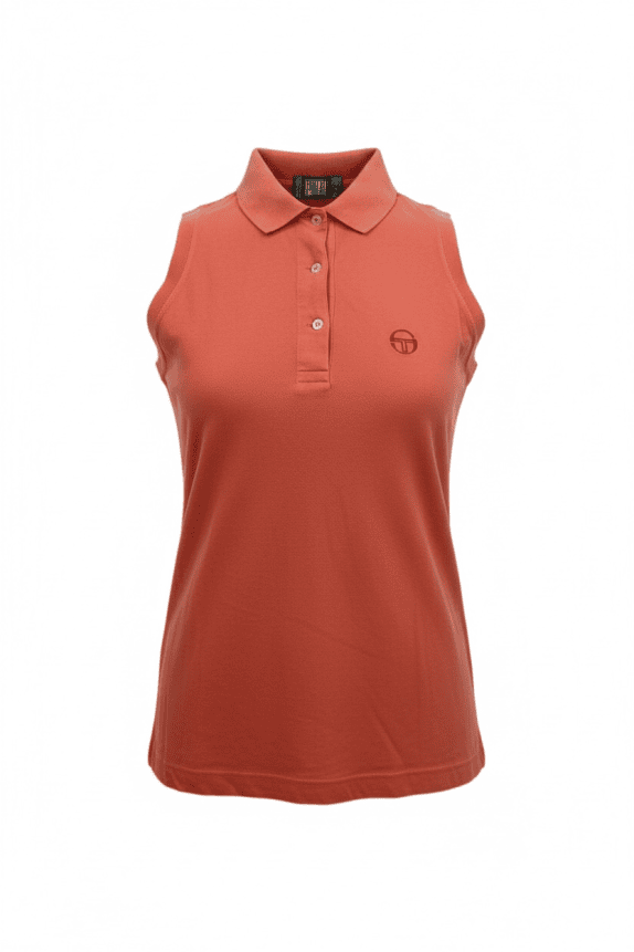 Sergio Tacchini Αμάνικη Polo Vintage Logo Κοραλλί Γυναικεία M