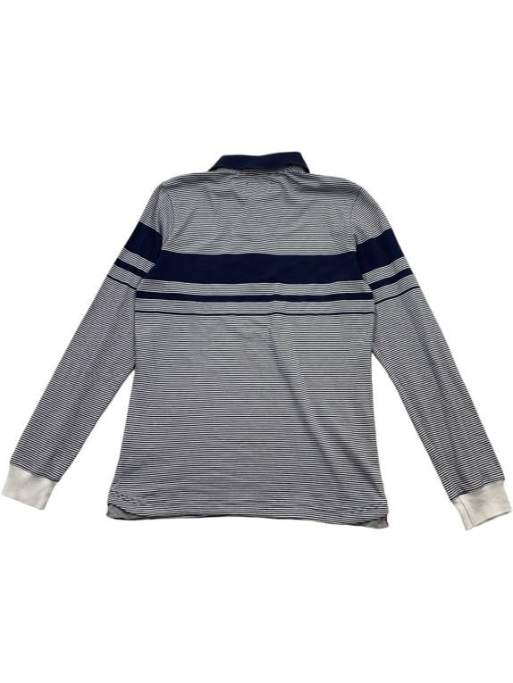SERGIO TACCHINI ΜΠΛΟΥΖΑ POLO ΜΑΚΡΥΜΑΝΙΚΗ ΡΙΓΕ ΛΟΓΟΤΥΠΟ ΜΠΛΕ ΓΚΡΙ ΑΝΔΡΙΚΟ S
