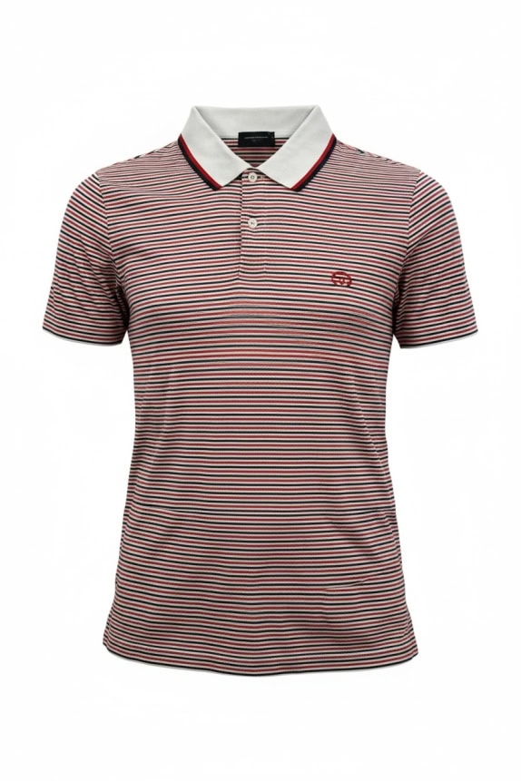 SERGIO TACCHINI ΜΠΛΟΥΖΑ POLO ΡΙΓΕ ΜΕ ΛΟΓΟΤΥΠΟ ΚΟΚΚΙΝΟ-ΜΠΛΕ ΑΝΔΡΙΚΟ M
