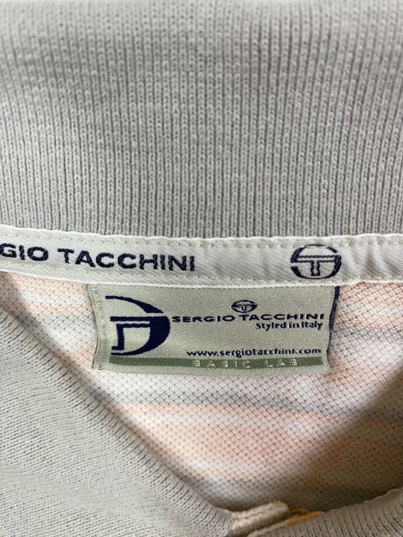 SERGIO TACCHINI POLO ΜΠΛΟΥΖΑ VINTAGE ΡΙΓΕ ΠΟΡΤΟΚΑΛΙ ΑΝΔΡΙΚΟ L