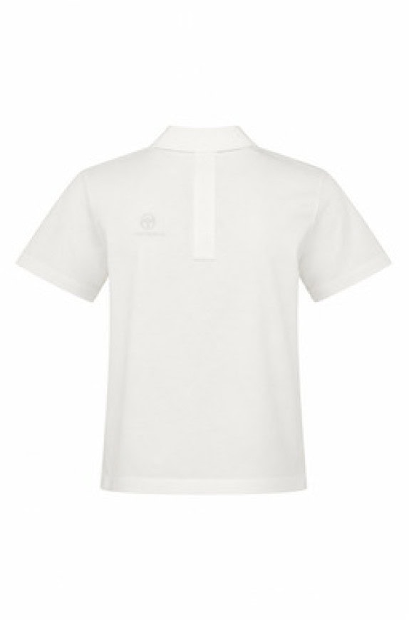 SERGIO TACCHINI 90S  POLO SHIRT GRAPHIC OFF WHITE UNISEX PRE OWNED L
