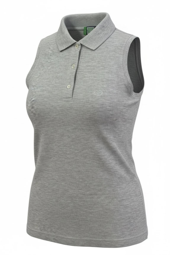 Sergio Tacchini Polo Sleeveless T-Shirt Classic Logo Γκρι ΓΥΝΑΙΚΕΙΟ M