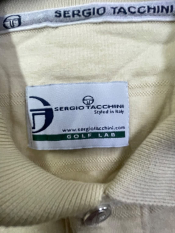 SERGIO TACCHINI Polo T-Shirt Golf Logo Beige UNISEX XXL