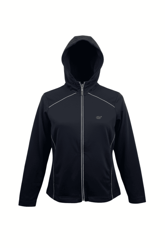 SERGIO TACCHINI Zip-Up Hoodie Sports Jacket With Logo Black Unisex S/M