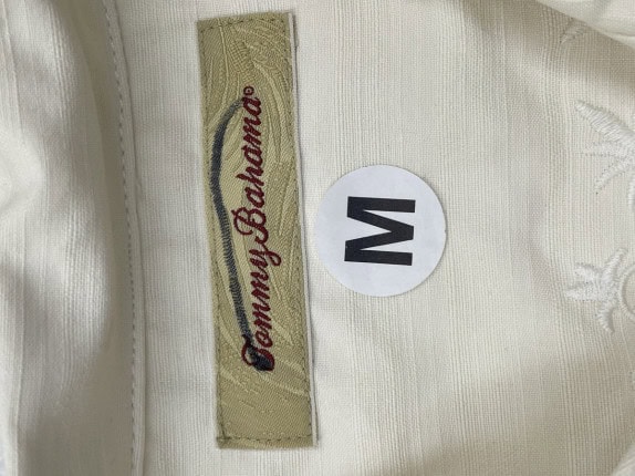 TOMMY BAHAMA CAMICIA MINIMAL OFF WHITE UOMO PRE OWNED M
