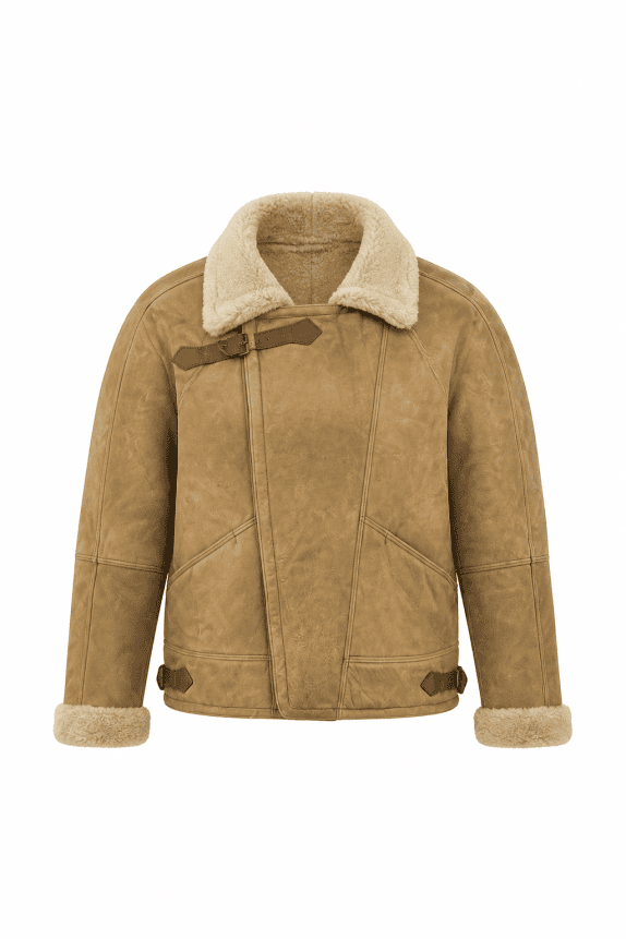 1978 SHEARLING LEATHER JACKET VINTAGE BROWN MEN PRE OWNED L